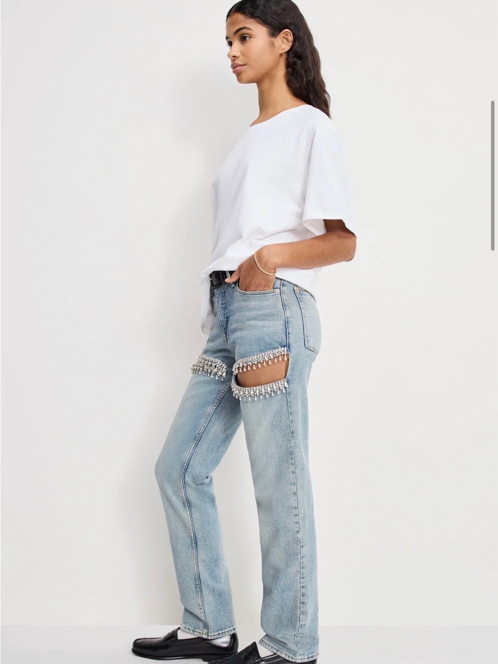 Good American Good Icon Straight Diamond Jeans in Indigo357 - Picture 4 of 9